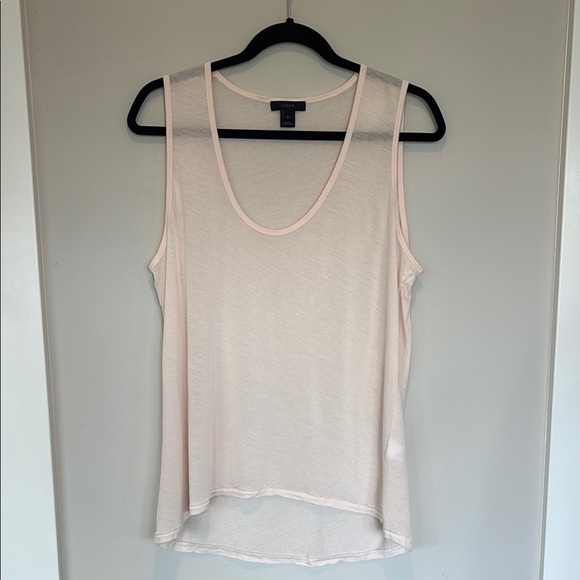 J. Crew Cream Sleeveless Relaxed Pink Tank Top Medium - Picture 1 of 4